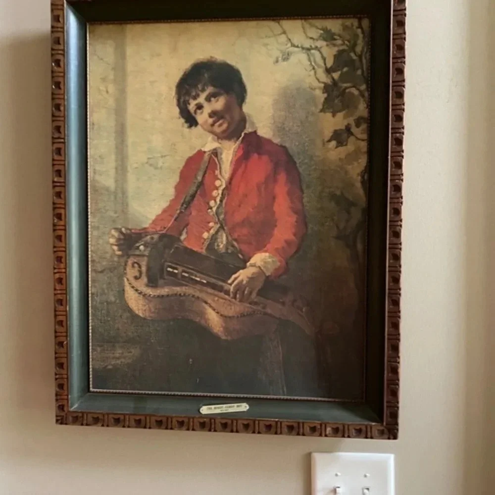 THE HURDY GURDY BOY  Vintage Print BY W.HUNT